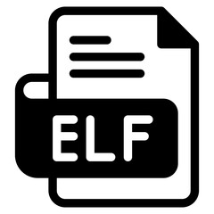 Vector Icon elf, file type, file format, file extension, document