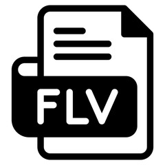 Vector Icon flv, file type, file format, file extension, document