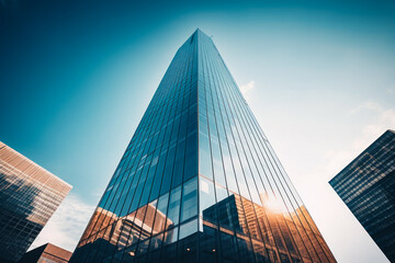 Tall building with lot of windows on it's side.