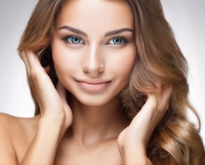 Fototapeta premium A woman with a clear face and a smile