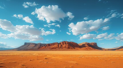 Naklejka premium Red Rock Formations in a Vast Desert Landscape