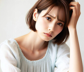 Naklejka premium 困っている女性
