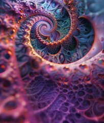 purple and blue spiral design with a purple background