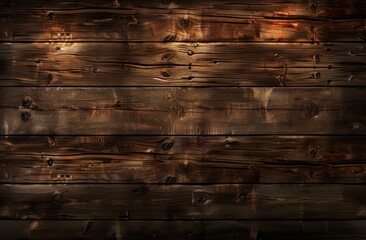 An old wooden wall texture with a warm brown color, detailed wood grain texture, soft lighting...
