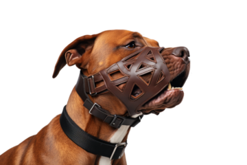The Muffled Canine on a White or Clear Surface PNG Transparent Background.