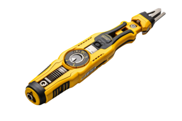 The Luminous Yellow Sentinel on a White or Clear Surface PNG Transparent Background.