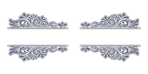 Fototapeta premium Ornament floral design element for frame, border, and wedding with vintage style