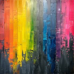 Abstract pride celebration, mixed media, textured, colorful