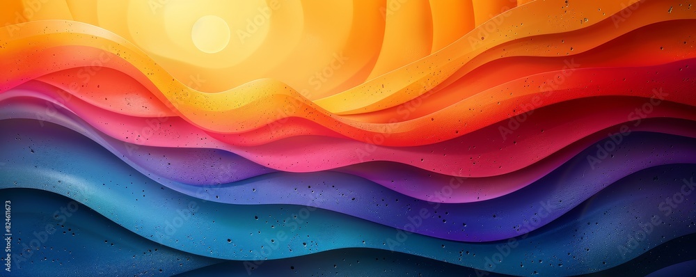 Aufkleber the abstract celebration features vivid gradients and geometric patterns in a vibrant display of pri