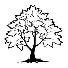maple tree silhouette design  logo 