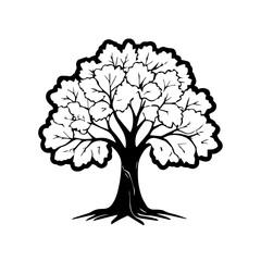  Chestnut tree silhouette design  logo 