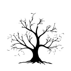 DEAD tree silhouette design  logo 