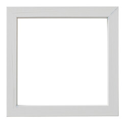 Blank white wooden picture frame mockup isolated on transparent background.