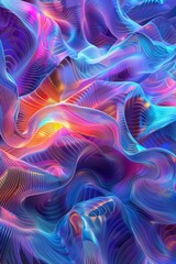 Obraz premium The abstract pride design features neon gradients with radiating lines and dynamic movement