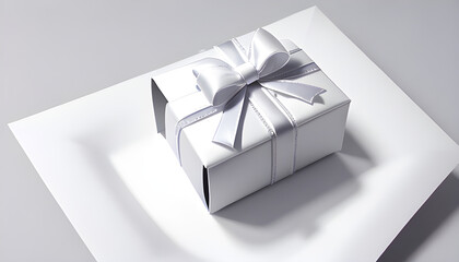 white gift box with ribbon