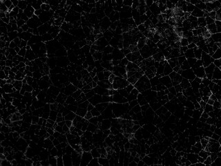 Black texture background with white crack lines and grunge