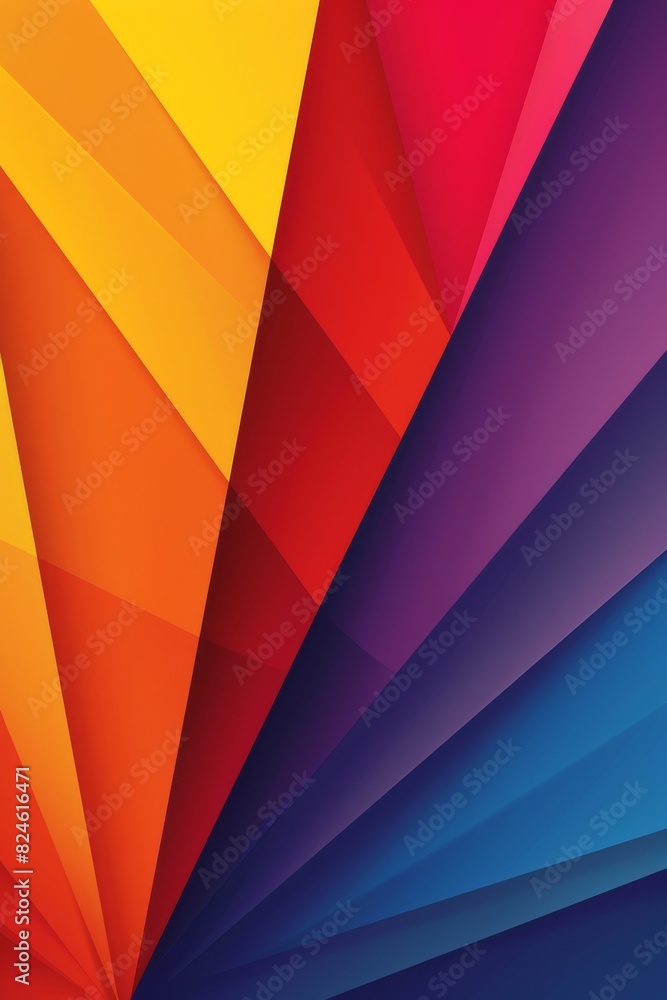 Aufkleber vibrant backdrop with sharp lines, abstract elements, and lively hues sets a dynamic atmosphere