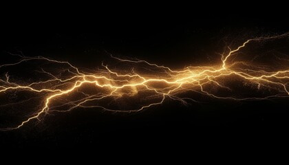 A dramatic image of a thunderbolt striking, set against a black background to enhance the intensity of the lightning