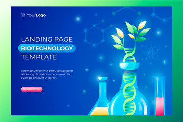 Biotechnology landing page in gradient style