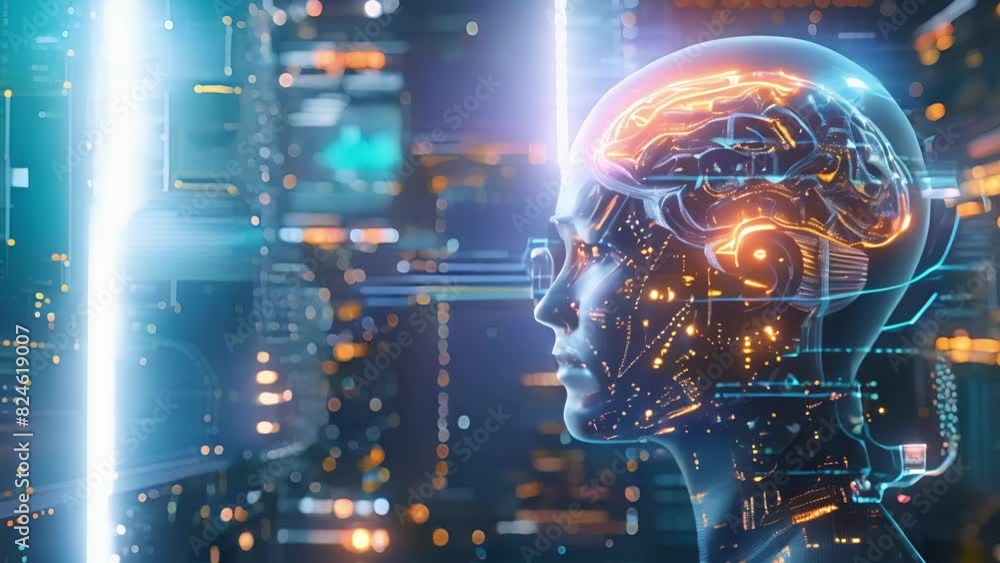 Poster an ai coach is shown analyzing a persons cognitive performance through brainwave readings and provid