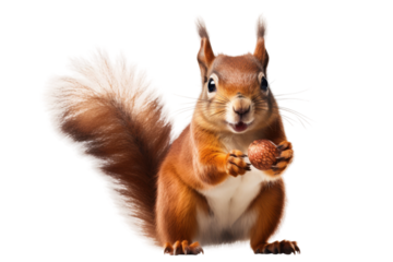 The Squirrels Precious Treasure on a White or Clear Surface PNG Transparent Background.