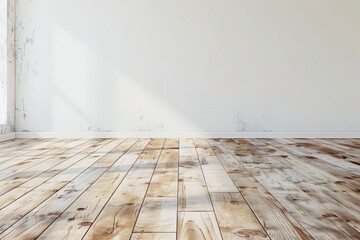 Empty bedroom interior background wooden floor created with Generative AI