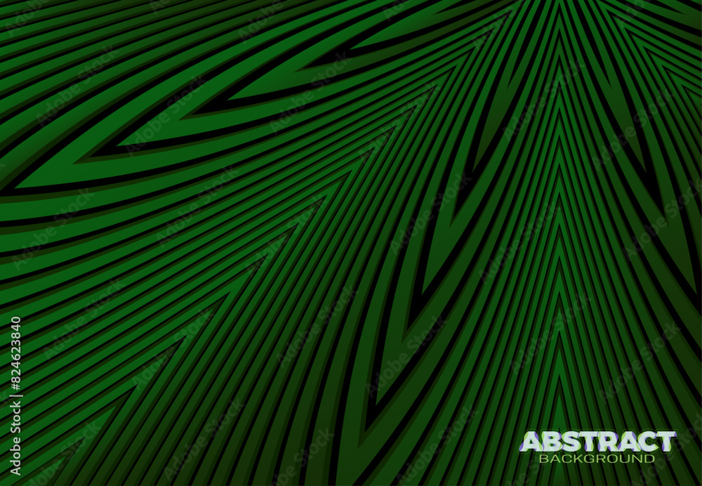 Aufkleber abstract vector background with 3d stripes in the form of green star. elegant modern design template