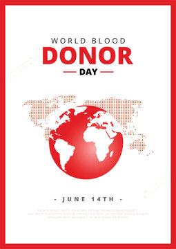 world blood donor day heart and blood drop with heartbeat line awareness, template, concept social media poster or fiyer design vector illustration