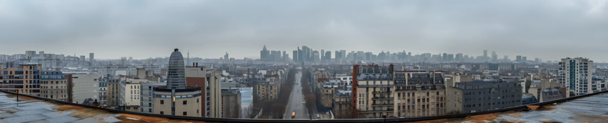 Fototapeta premium panoramatic scene from roof of urban city