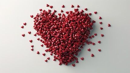 Large Heart Shape Composed of Smaller Red Hearts

