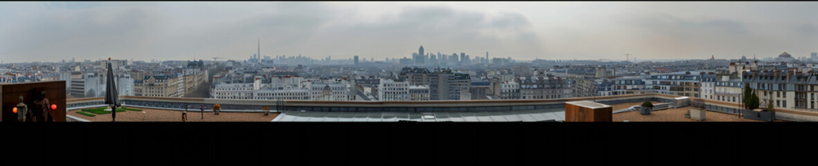 panoramatic scene from roof of urban city