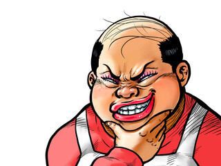 ニヤリと笑うおばさんのイラスト