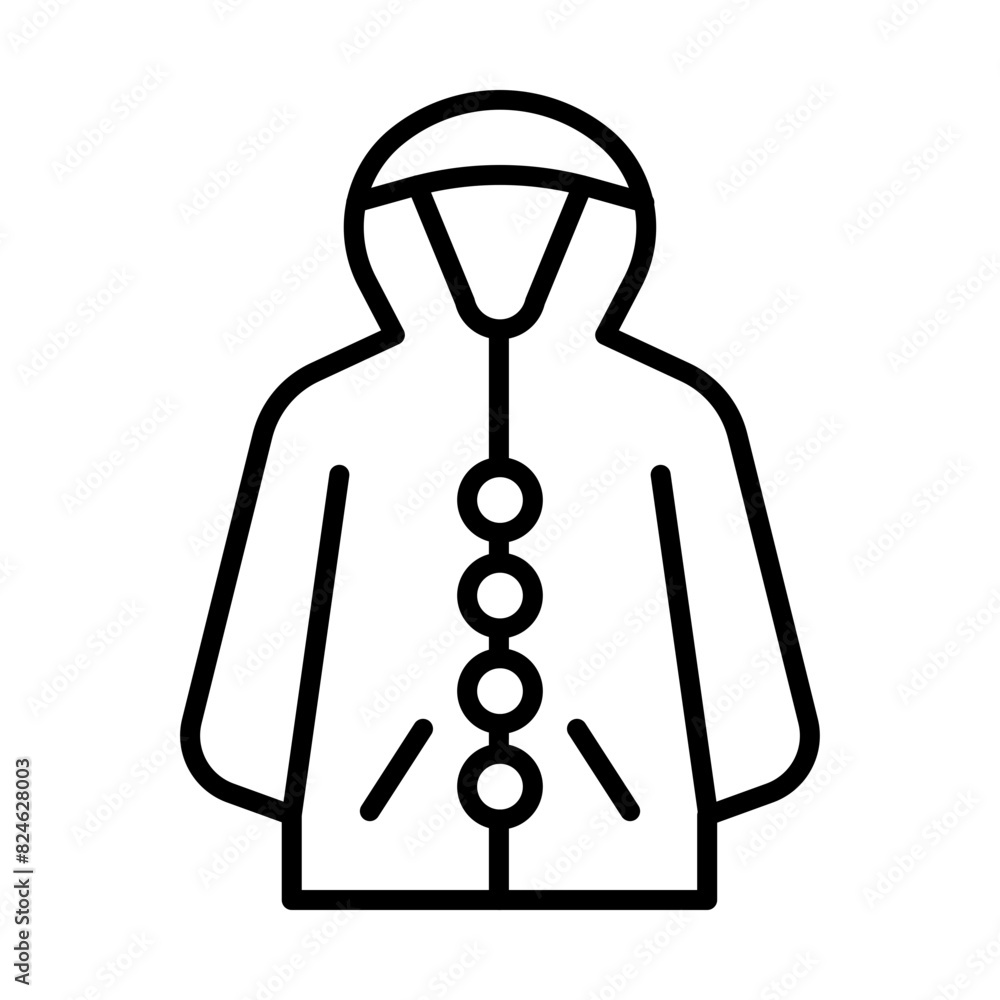 Sticker raincoat line icon