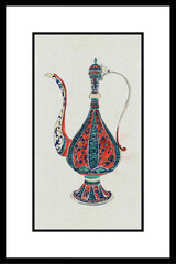 antique illustration wall art vase