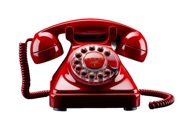 The Vintage Crimson Communicator on a White or Clear Surface PNG Transparent Background.