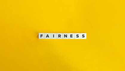 Fairness Word. Concept of Treating others Equally and Justly. Block Letter Tiles on Flat Background. Minimalist Aesthetics.