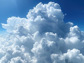 Cloudscape - Blue sky and white clouds, wide panorama