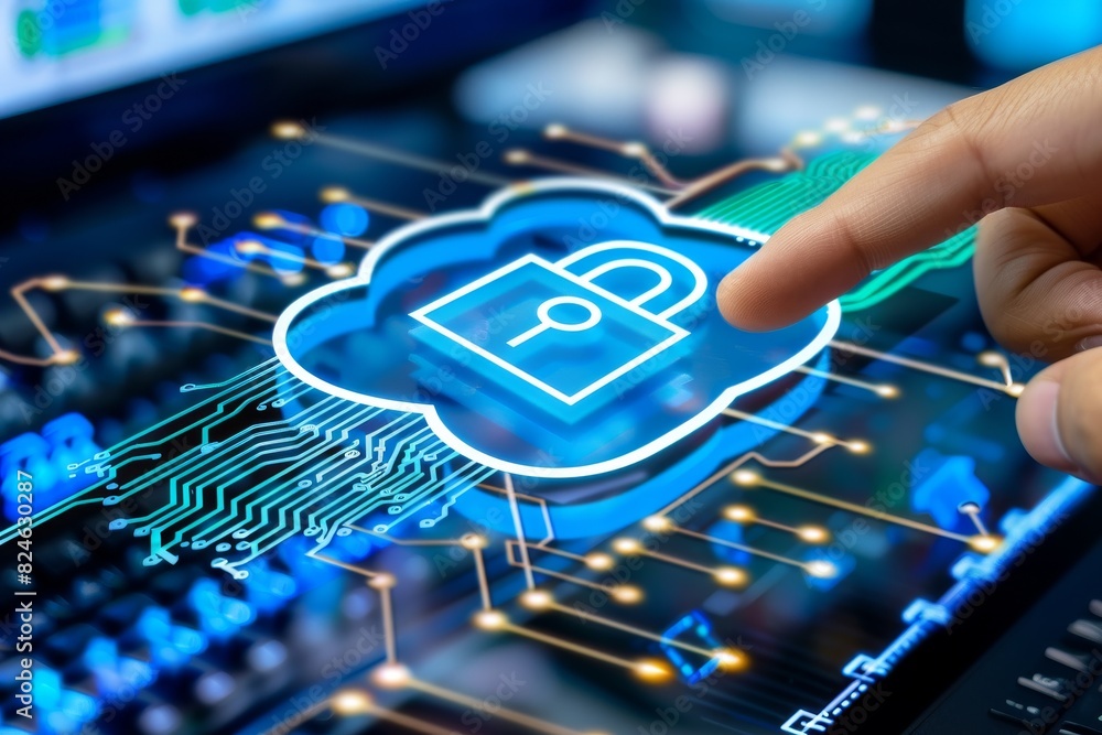 Poster digital protection interface with cloud security system