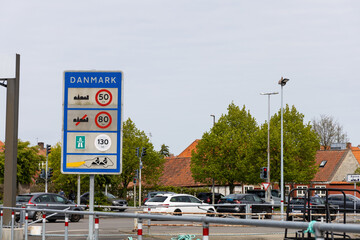 Sign on the border of Denmark and Sweden stating that this is a state border.