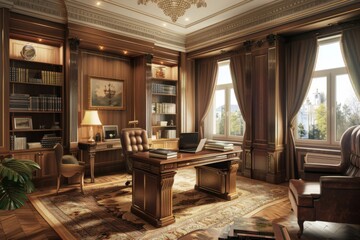 Naklejka premium Classical Home Workspace