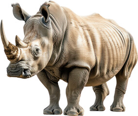 Obraz premium Full body shot of a rhinoceros , Generative Ai