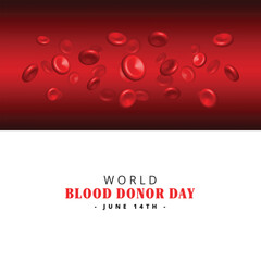 world blood donor day red blood cell with awareness concept social media post template, banner design  vector illustration