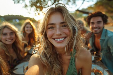 Young people gather together for a meal