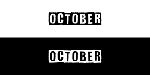 Tenth month of year October Typography. Editable EPS file.