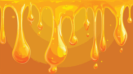 Cartoon honey drip. Delicious drips melting liquid 