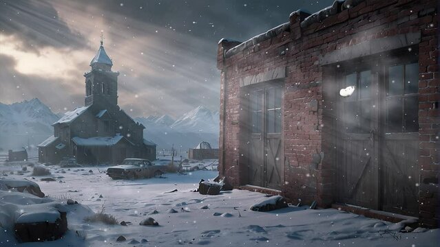 The decrepit ruins of the deserted red brick building tell a silent tale of neglect.