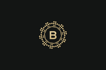 B Letter Gold Trademark Brand Logo