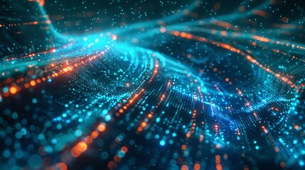 Obraz premium Futuristic fiber optic network with abstract highspeed data transmission representation