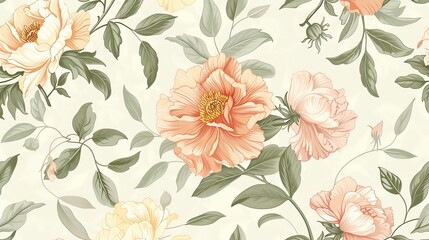 Create a seamless floral pattern with a vintage feel