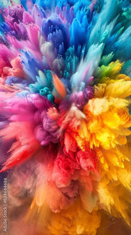 Poster energetic fusion of vibrant colors creating a dynamic display